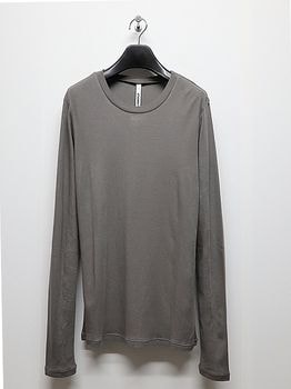 ATTACHMENT�������å�����/BRUSHED YARN SMOOTH SLIM FIT L/S TEE/KHAKI GRAY