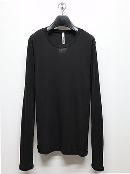 ATTACHMENT�������å�����/BRUSHED YARN SMOOTH SLIM FIT L/S TEE/BLACK