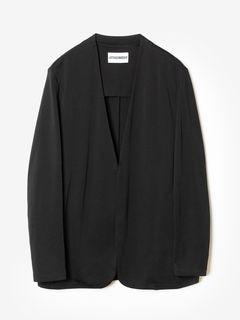 (ͽ���ʡ�7��8������ͽ��/ATTACHMENT�������å�����/COTTON DOUBLE FACE COLLARLESS CARDIGAN/BLACK
