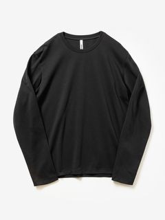 (ͽ���ʡ�7��8������ͽ��/ATTACHMENT�������å�����/COTTON DOUBLE FACE SLIM FIT L/S TEE/BLACK