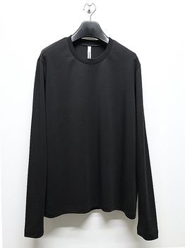 ATTACHMENT�������å�����/COTTON DOUBLE FACE SLIM FIT L/S TEE/BLACK