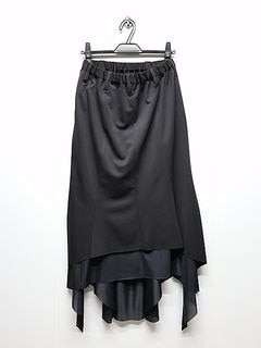 (ͽ���ʡ�7��8������ͽ��/THE ONENESS�������ͥ�/Recycle Polyester Jersey Layered Flare Skirt/Black