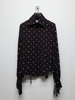 (ͽ���ʡ�7��8������ͽ��/THE ONENESS�������ͥ�/Peace Dot Lace Up Frill Shirt/Black