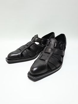 (ͽ���ʡ�8��9������ͽ��/THE ONENESS�������ͥ�/Eco Horse Hide Gladiator Ankle Boots/Black