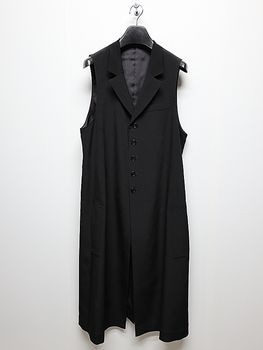 Ground Y�����饦��ɥ磻/TA/PE CREPE DE CHINE SINGLE LONG VEST/BLACK