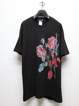 �㴰���Ground Y�����饦��ɥ磻/20/ COTTON JERSEY ROSE AND TULIP/BLACK