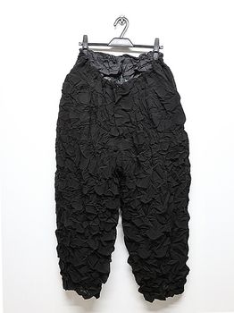 Ground Y�����饦��ɥ磻/PE BLACK CHIFFON 12-TUCK PANTS/BLACK