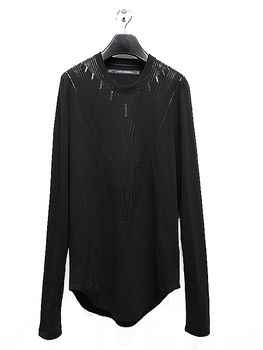 JULIUS����ꥦ��/COTTON DRY JERSEY CUT & SEWN2/BLACK