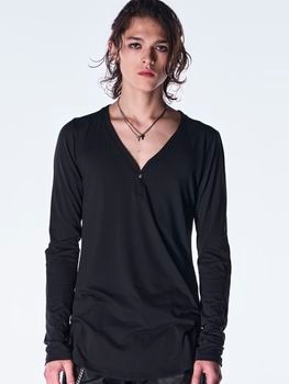 (ͽ���ʡ�8��9������ͽ��/kiryuyrik������奦����奦/BEATENJIKU Henry Neck T-Shirt/Black
