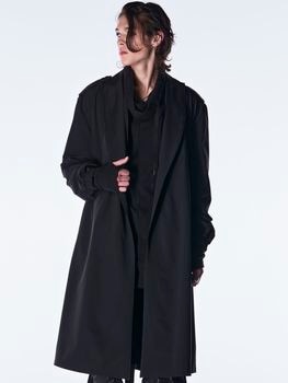 (ͽ���ʡ�9������10������ͽ��/kiryuyrik������奦����奦/Taffeta Drape Chester Coat/Black