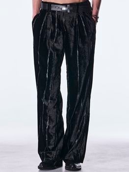 (ͽ���ʡ�10������11������ͽ��/kiryuyrik������奦����奦/TOGE Velvet Wide Slacks/Black