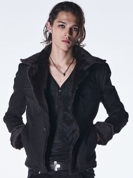 (ͽ���ʡ�10������11������ͽ��/kiryuyrik������奦����奦/Denim Napoleon Blouson/Black