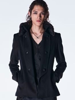 (ͽ���ʡ�11������12������ͽ��/kiryuyrik������奦����奦/Beaver Fur Napoleon Jacket/Black