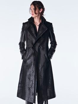 (ͽ���ʡ�11������12������ͽ��/kiryuyrik������奦����奦/Cross Dot Fleece Long Napoleon Coat/Black