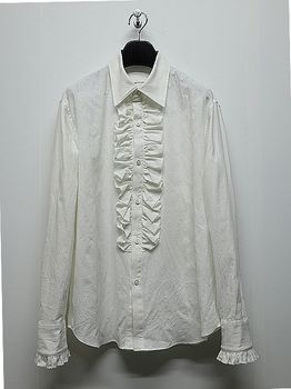 LAD MUSICIAN����å� �ߥ塼�������/KHADI CALICO FRILL SHIRT/WHITE
