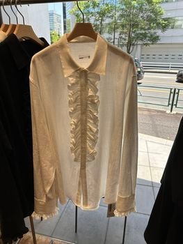LAD MUSICIAN����å� �ߥ塼�������/KHADI CALICO FRILL SHIRT/WHITE