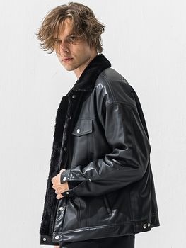 (ͽ���ʡ�11��12������ͽ��/42TH RESOUND CLOTHING���ꥵ����ɥ���������/LEATHER FUR OVER G/BLACK