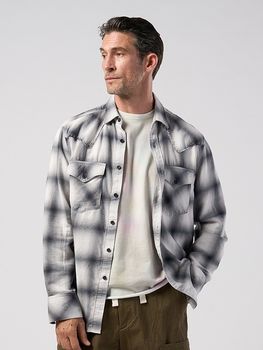 (ͽ���ʡ�3��4������ͽ��/wjk�����֥른��������/loose check western shirt/l.gray