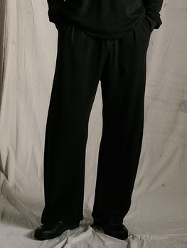(ͽ���ʡ�1��2������ͽ��/wjk�����֥른��������/soft luxe urake wide banana pants/black