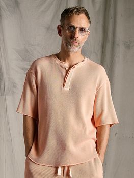 (ͽ���ʡ�3��4������ͽ��/wjk�����֥른��������/hard dry waffle fly-front henley S/S/dust pink