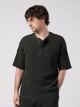 (ͽ���ʡ�3��4������ͽ��/wjk�����֥른��������/hard dry waffle fly-front henley S/S/dust charcoal
