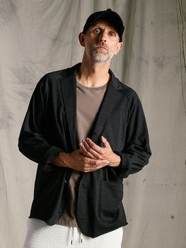 (ͽ���ʡ�3��4������ͽ��/wjk�����֥른��������/super100's wool jersey easy jacket/charcoal black