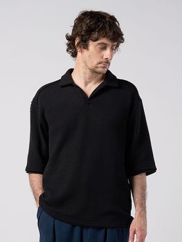 (ͽ���ʡ�3��4������ͽ��/wjk�����֥른��������/russell knit skipper polo H/S/black