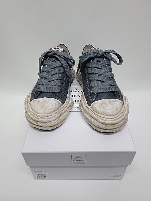 �㴰���Maison MIHARA YASUHIRO�� PETERSON 23 LOW/original sole canvas garment dye Low-Top sneakers/BLK