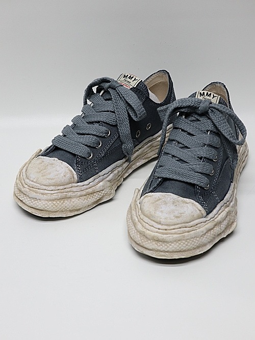 �㴰���Maison MIHARA YASUHIRO�� PETERSON 23 LOW/original sole canvas garment dye Low-Top sneakers/BLK