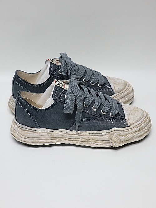 �㴰���Maison MIHARA YASUHIRO�� PETERSON 23 LOW/original sole canvas garment dye Low-Top sneakers/BLK