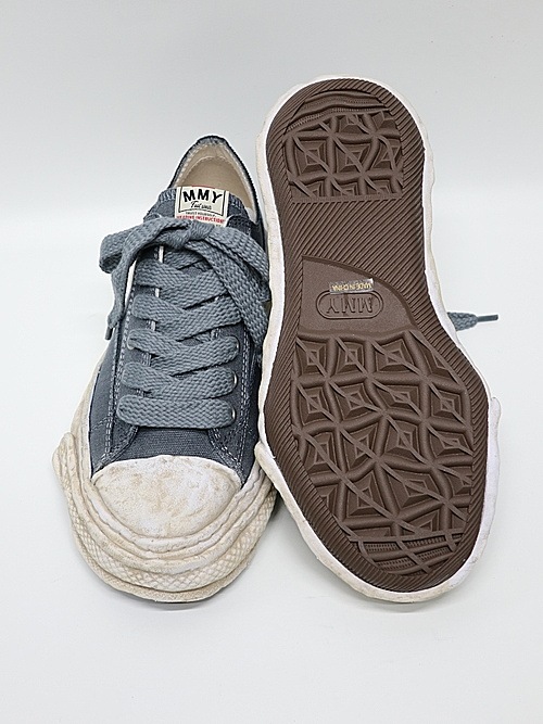 �㴰���Maison MIHARA YASUHIRO�� PETERSON 23 LOW/original sole canvas garment dye Low-Top sneakers/BLK