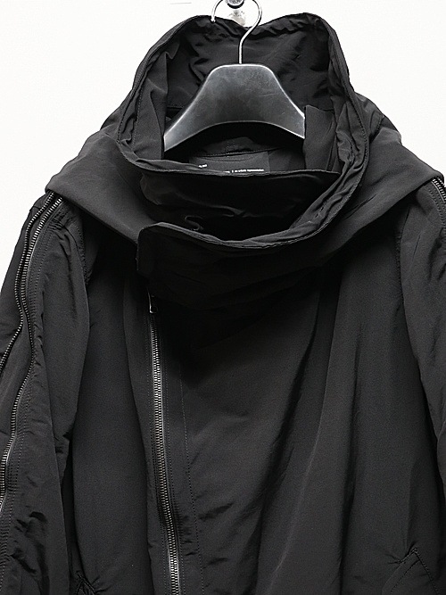 �㴰���nude:masahiko maruyama ���̡���:�ޥ��ҥ��ޥ���/Cotton/Nylon Grosgrain MULTI ZIP MILITARY SHORT HOODIE COAT/Black