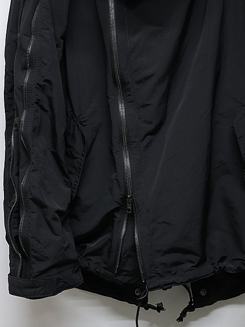 �㴰���nude:masahiko maruyama ���̡���:�ޥ��ҥ��ޥ���/Cotton/Nylon Grosgrain MULTI ZIP MILITARY SHORT HOODIE COAT/Black