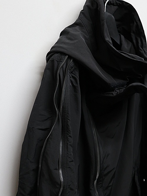 �㴰���nude:masahiko maruyama ���̡���:�ޥ��ҥ��ޥ���/Cotton/Nylon Grosgrain MULTI ZIP MILITARY SHORT HOODIE COAT/Black