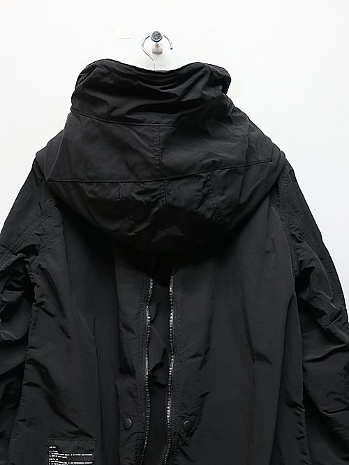 �㴰���nude:masahiko maruyama ���̡���:�ޥ��ҥ��ޥ���/Cotton/Nylon Grosgrain MULTI ZIP MILITARY SHORT HOODIE COAT/Black