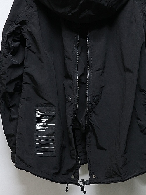 �㴰���nude:masahiko maruyama ���̡���:�ޥ��ҥ��ޥ���/Cotton/Nylon Grosgrain MULTI ZIP MILITARY SHORT HOODIE COAT/Black