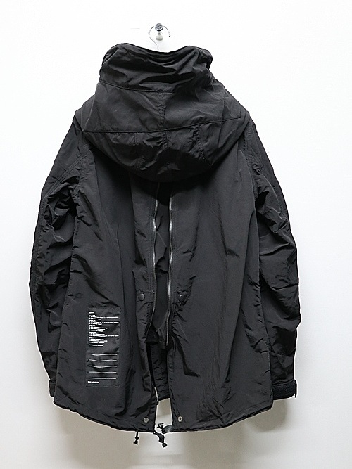 �㴰���nude:masahiko maruyama ���̡���:�ޥ��ҥ��ޥ���/Cotton/Nylon Grosgrain MULTI ZIP MILITARY SHORT HOODIE COAT/Black