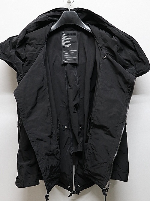 �㴰���nude:masahiko maruyama ���̡���:�ޥ��ҥ��ޥ���/Cotton/Nylon Grosgrain MULTI ZIP MILITARY SHORT HOODIE COAT/Black