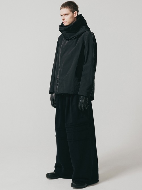 �㴰���nude:masahiko maruyama ���̡���:�ޥ��ҥ��ޥ���/Cotton/Nylon Grosgrain MULTI ZIP MILITARY SHORT HOODIE COAT/Black