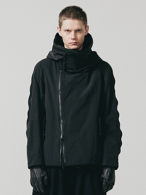 �㴰���nude:masahiko maruyama ���̡���:�ޥ��ҥ��ޥ���/Cotton/Nylon Grosgrain MULTI ZIP MILITARY SHORT HOODIE COAT/Black