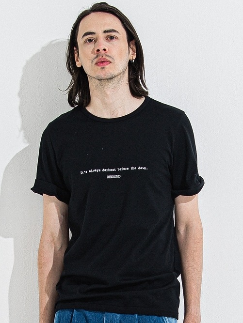 RESOUND CLOTHINGꥵɥ/GIZA DAWN ROLL UP TEE/BLACK