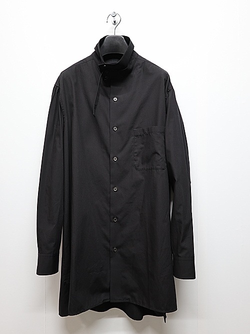 Ground Y�����饦��ɥ磻/50/- BROAD STAND COLLAR SHIRT/BLACK