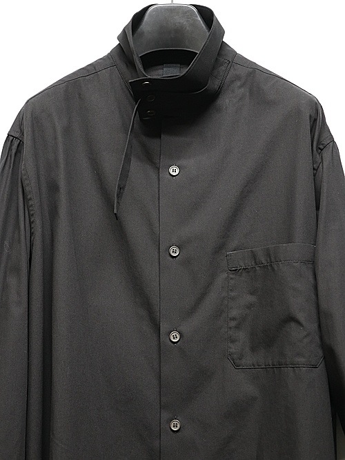 Ground Y�����饦��ɥ磻/50/- BROAD STAND COLLAR SHIRT/BLACK