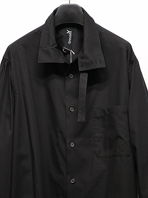Ground Y�����饦��ɥ磻/50/- BROAD STAND COLLAR SHIRT/BLACK