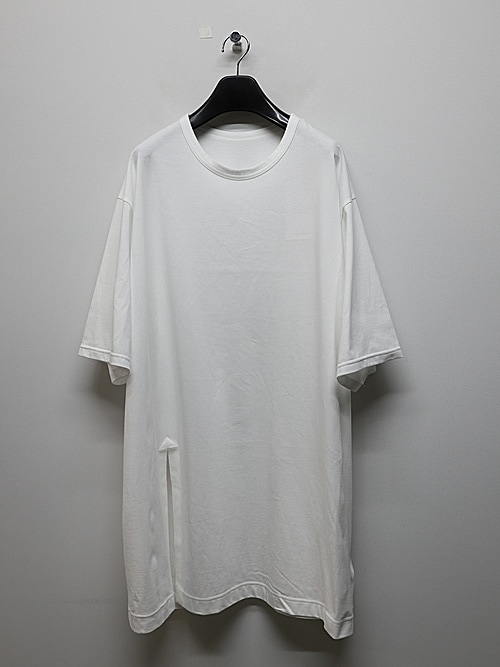 Ground Y饦ɥ磻/30/- COTTON JERSEY SLIT JUMBO T-SHIRT/WHITE