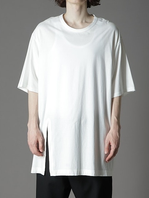 Ground Y饦ɥ磻/30/- COTTON JERSEY SLIT JUMBO T-SHIRT/WHITE