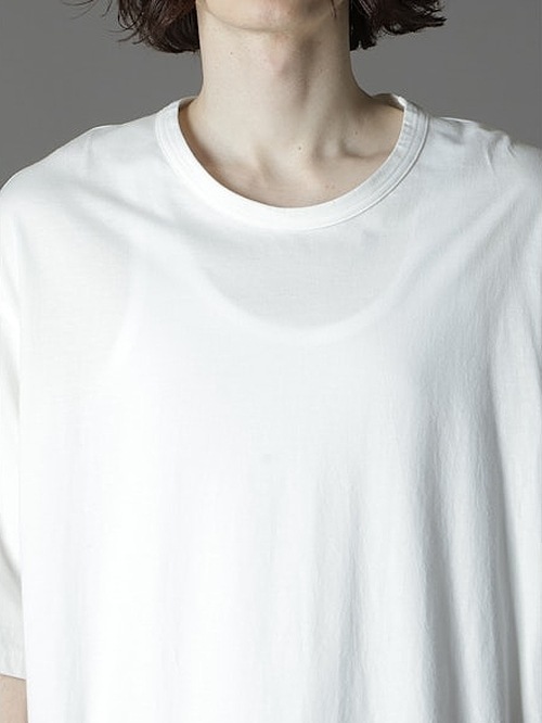 Ground Y饦ɥ磻/30/- COTTON JERSEY SLIT JUMBO T-SHIRT/WHITE