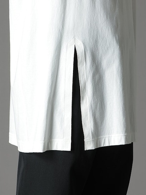 Ground Y饦ɥ磻/30/- COTTON JERSEY SLIT JUMBO T-SHIRT/WHITE