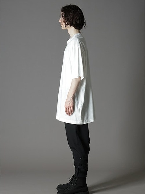 Ground Y饦ɥ磻/30/- COTTON JERSEY SLIT JUMBO T-SHIRT/WHITE