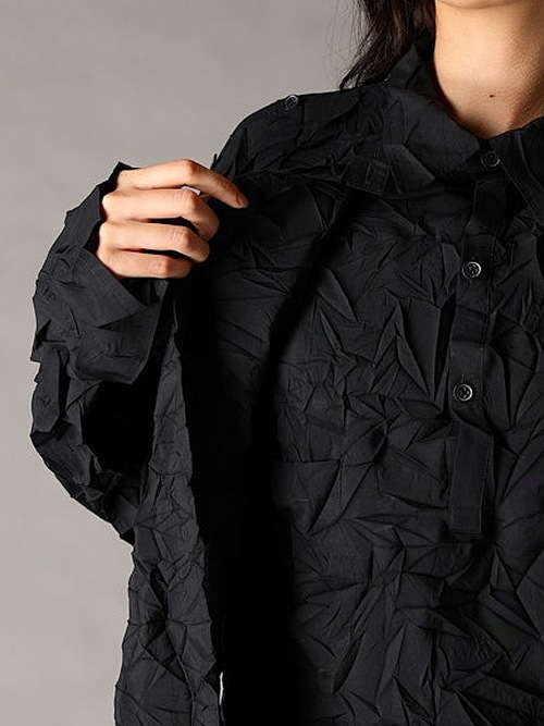 �㴰���Ground Y�����饦��ɥ磻/PE SPUNLAWN DATCHED DOLMAN SHIRT/BLACK